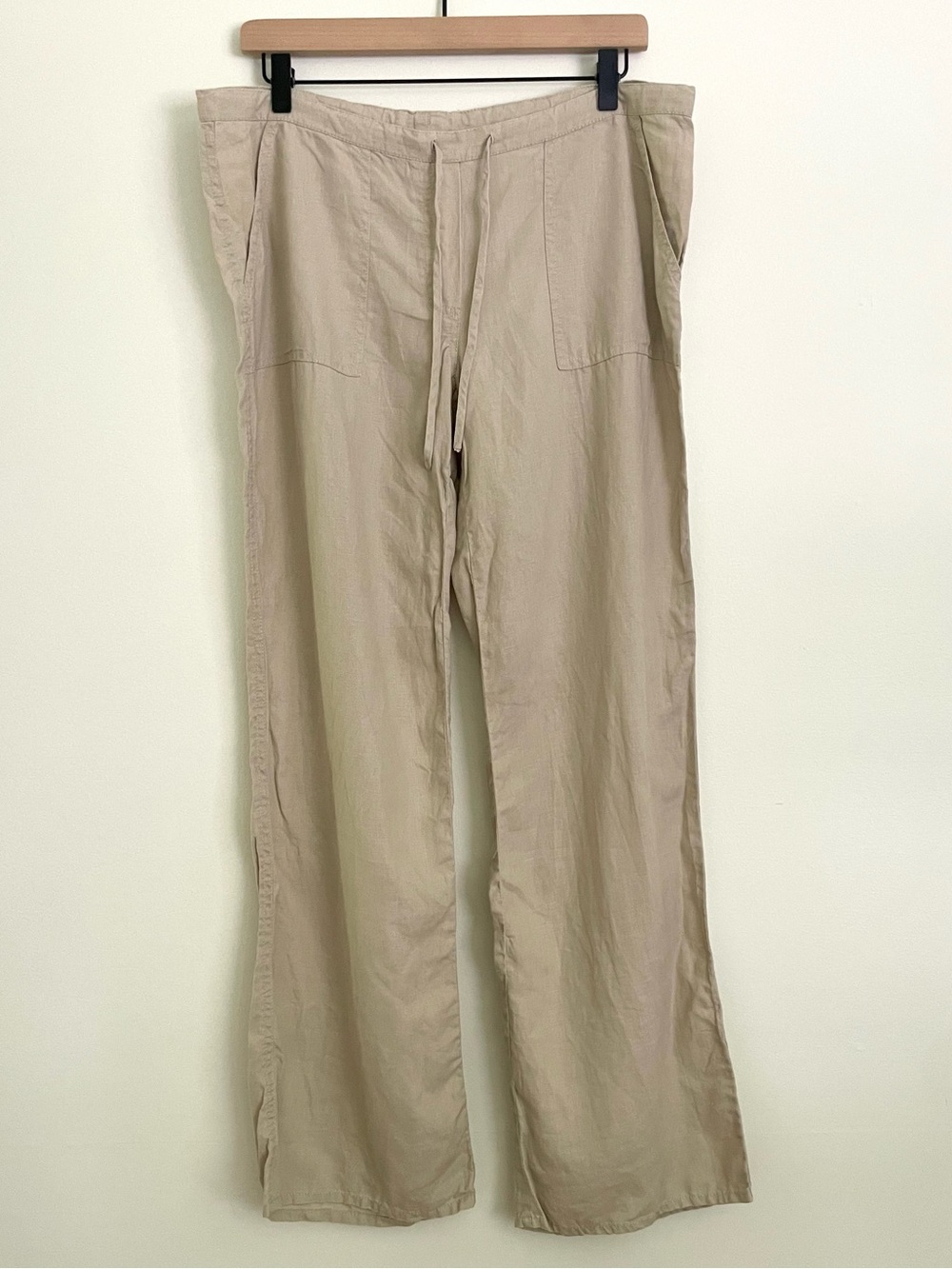Victoria’s Secret Beige Drawstring Linen Low Rise Pant